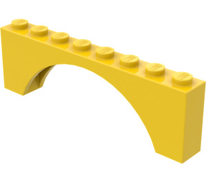 LEGO Amarillo Arco 1 x 8 x 2 Parte superior gruesa y parte inferior reforzada (3308)