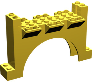 LEGO Yellow Arch 2 x 12 x 6 Wall with Slopes (30272)