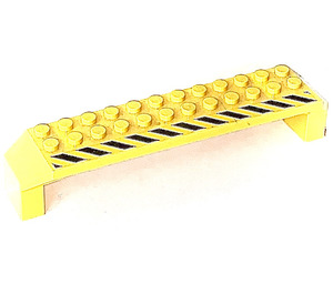 LEGO Yellow Arch 2 x 14 x 2.3 with Black/Yellow Warning stripes left siide Sticker (30296)