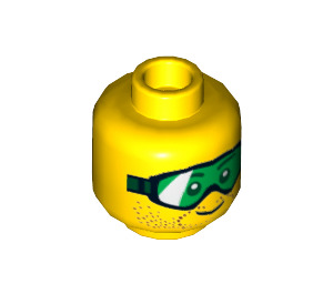 LEGO Yellow Arctic Explorer, Male with Snowshoes and Green Goggles Minifigure Head (Recessed Solid Stud) (17465 / 17851)