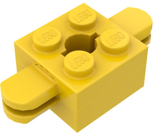 LEGO Yellow Arm Brick 2 x 2 Arm Holder with Hole and 2 Arms