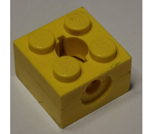 LEGO Geel Arm Houder Steen 2 x 2 met Gat