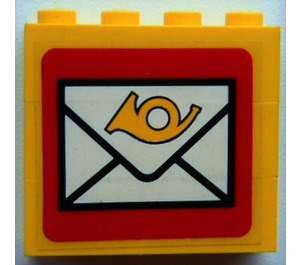 LEGO Yellow Assembly 4 x 1 x 3 with Envlope Sticker