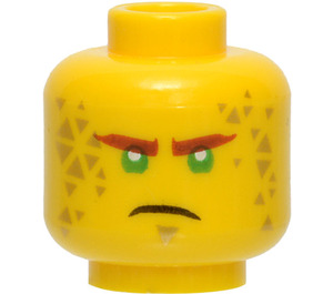 LEGO Keltainen Avatar Lloyd Pää (Upotettu kiinteä nuppi) (3626)