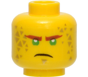 LEGO Geel Avatar Lloyd Hoofd (Verzonken Solid Stud) (3626)