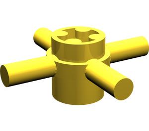 LEGO Yellow Axle Connector Hub with 4 Bars Unreinforced (48723)
