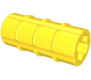 LEGO Yellow Axle Connector (Ridged with '+' Hole)