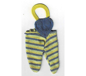 LEGO Yellow Baby Dungarees with blue stripes and heart