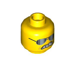 LEGO Yellow Bad Cop Minifigure Head (Recessed Solid Stud) (3626 / 16105)