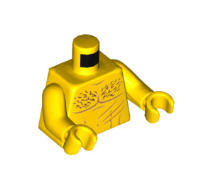 LEGO Gul Bare Bryst Torso med Hår og Scratches (973 / 76382)