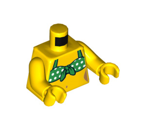 LEGO Geel Strand Person met Wit Dotted Groen Bikini Minifiguur Torso (973 / 76382)