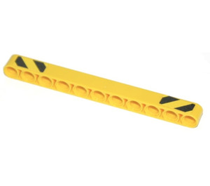 LEGO Yellow Beam 11 with Danger Stripes on Both Ends Sticker (32525)