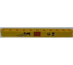 LEGO Yellow Beam 11 with Operation Crane Hook Sticker (32525)