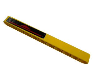 LEGO Yellow Beam 11 with Red Stripe and Triangle Sticker (32525)