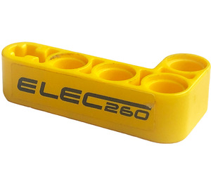 LEGO Geel Balk 2 x 4 Krom 90 graden, 2 en 4 Gaten met 'ELEC260' (Rechtsaf) Sticker (32140)