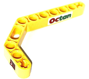 LEGO Yellow Beam 3 x 3.8 x 7 Bent 45 Double with Octan Logo and Keypad (Right) Sticker (32009)
