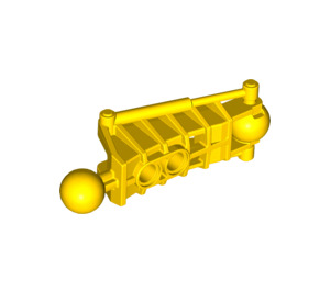 LEGO Geel Bionicle Toa Metru Lower Been Sectie met Twee Bal Joints en Twee Pin Gaten (47297)