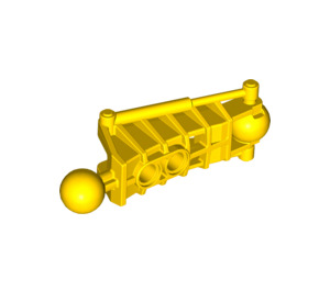 LEGO Yellow Bionicle Toa Metru Lower Leg Section with Two Ball Joints and Two Pin Holes (47297)