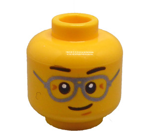 LEGO Geel Borg Hoofd met Licht Grey Bril (Verzonken solide nop) (3274 / 102896)