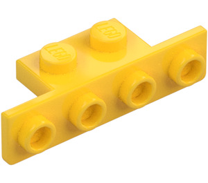 LEGO Yellow Bracket 1 x 2 - 1 x 4 with Rounded Corners and Square Corners (28802)