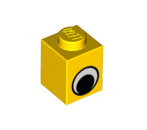 LEGO Gelb Backstein 1 x 1 mit Eye ohne Punkt auf der Pupille (82357 / 82840)