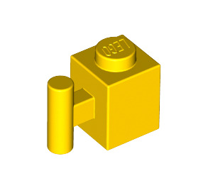 LEGO Gelb Backstein 1 x 1 mit Griff (2921 / 28917)
