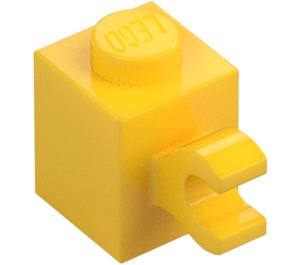 LEGO Žlutá Kostka 1 x 1 s Horizontální klip (60476 / 65459)