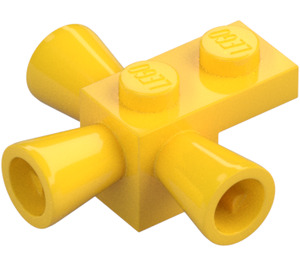 LEGO Yellow Brick 1 x 1 with Positioning Rockets (3963)