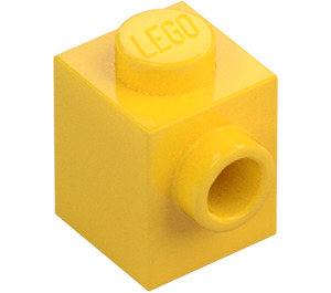 LEGO Gul Kloss 1 x 1 med Knopp på Ett Sida (87087)