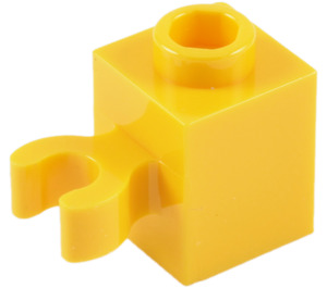 LEGO Yellow Brick 1 x 1 with Vertical Clip (Open 'O' Clip, Hollow Stud) (60475 / 65460)