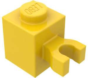 LEGO Yellow Brick 1 x 1 with Vertical Clip ('U' Clip, Solid Stud) (30241 / 60475)