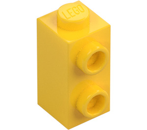 LEGO Geel Steen 1 x 1 x 1.6 met Twee noppen aan de zijkant (32952)