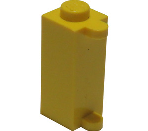 LEGO Gelb Backstein 1 x 1 x 2 mit Shutter Halter (3581)