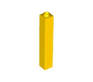 LEGO Yellow Brick 1 x 1 x 5 with Hollow Stud (2453)