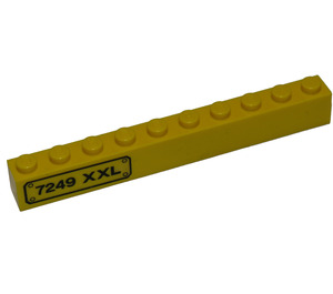 LEGO Yellow Brick 1 x 10 with 7249 XXL License Plate (Left) Sticker (6111)