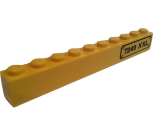LEGO Yellow Brick 1 x 10 with 7249 XXL License Plate (Right) Sticker (6111)