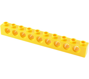 LEGO Geel Steen 1 x 10 met Gaten (2730)