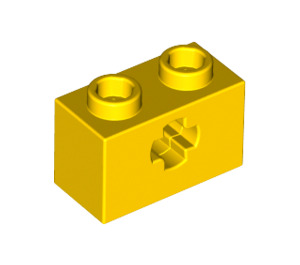 LEGO Gelb Backstein 1 x 2 mit Achse Loch ('X' Öffnung) (32064)