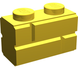 LEGO Yellow Brick 1 x 2 with Embossed Bricks (98283)