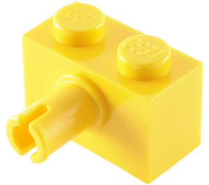 LEGO Yellow Brick 1 x 2 with Pin without Bottom Stud Holder (2458)
