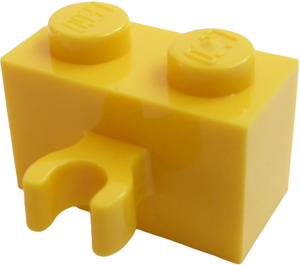 LEGO Geel Steen 1 x 2 met Verticaal Klem (Open 'O'-clip) (42925 / 95820)