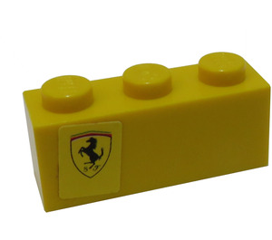 LEGO Gelb Backstein 1 x 3 mit Ferrari Logo Muster Links Seite Model Aufkleber (3622)