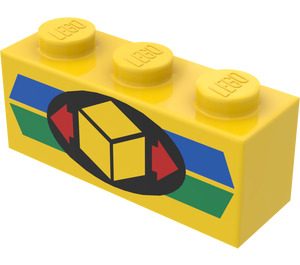 LEGO Geel Steen 1 x 3 met Parcel (3622 / 83119)