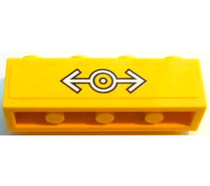 LEGO Gelb Backstein 1 x 4 mit 4 Bolzen auf Eins Seite mit Zug Logo Aufkleber (30414)