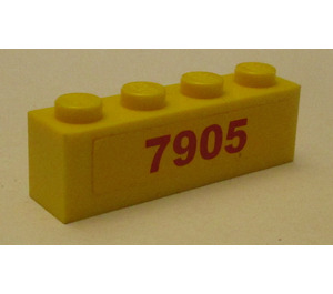 LEGO Yellow Brick 1 x 4 with '7905' Sticker (3010)