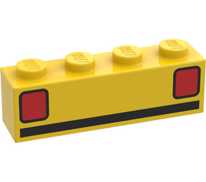 LEGO Żółty Cegła 1 x 4 z Basic Samochód Taillights (3010)