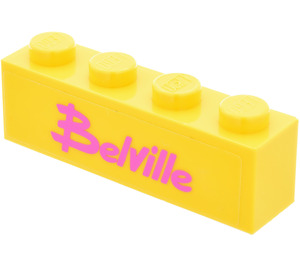 LEGO Yellow Brick 1 x 4 with Belville Sticker (3010)