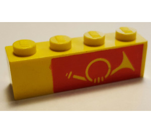 LEGO Yellow Brick 1 x 4 with Mail Horn , outline right (3010)
