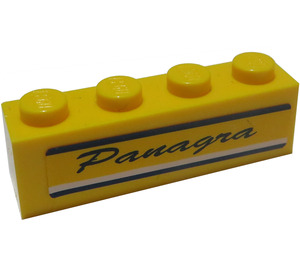 LEGO Yellow Brick 1 x 4 with Panagra Sticker (3010)