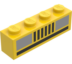 LEGO Yellow Brick 1 x 4 with Silver Car Headlights (3010 / 80352)